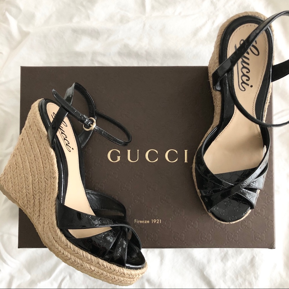 Gucci Patent Leather Espadrilles 35
